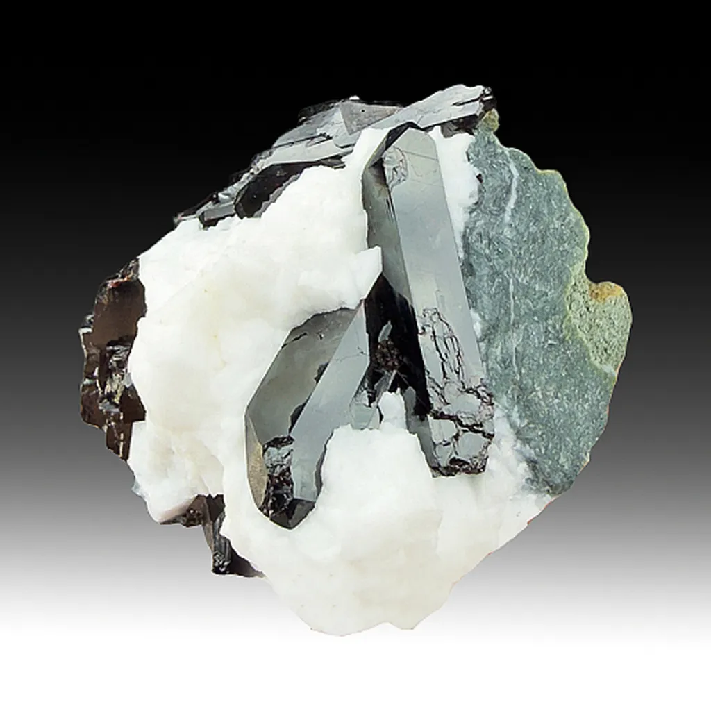 Neptunite with Natrolite image