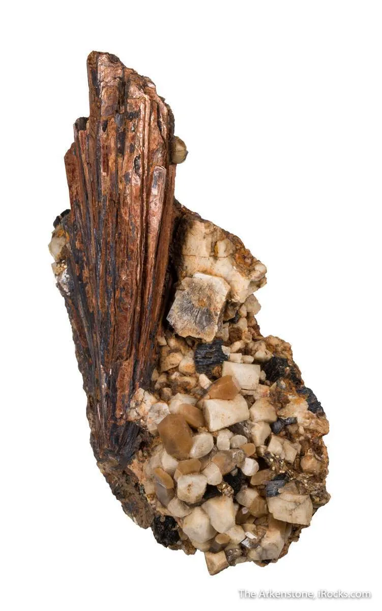 Niobophyllite on Quartz with Feldspar - image 3