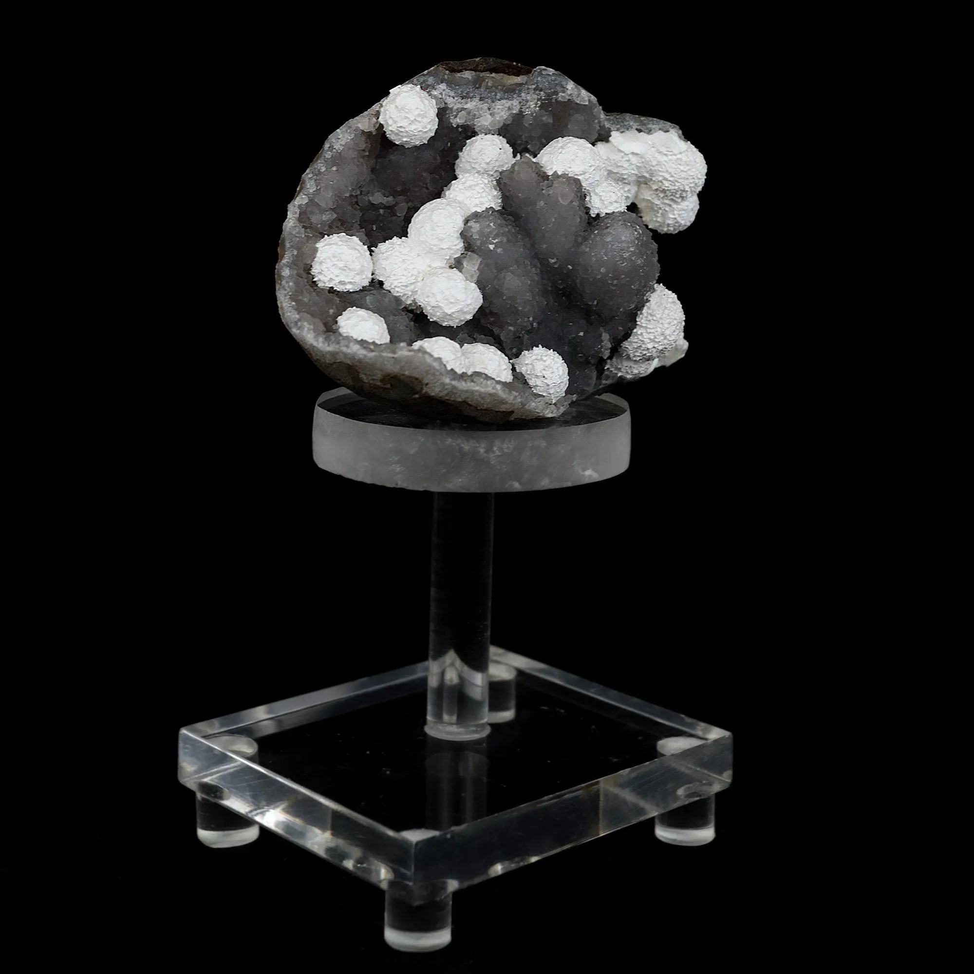 Okenite Balls on MM Quartz Natural Mineral Specimen - image 3