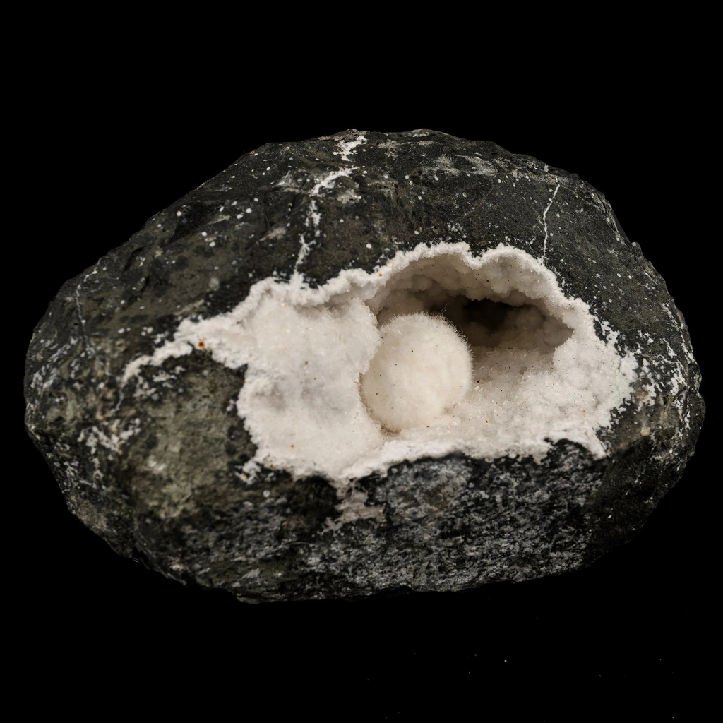 Okenite Big Puffballs Inside Chalcedony Geode Natural Mineral Specimen - image 3