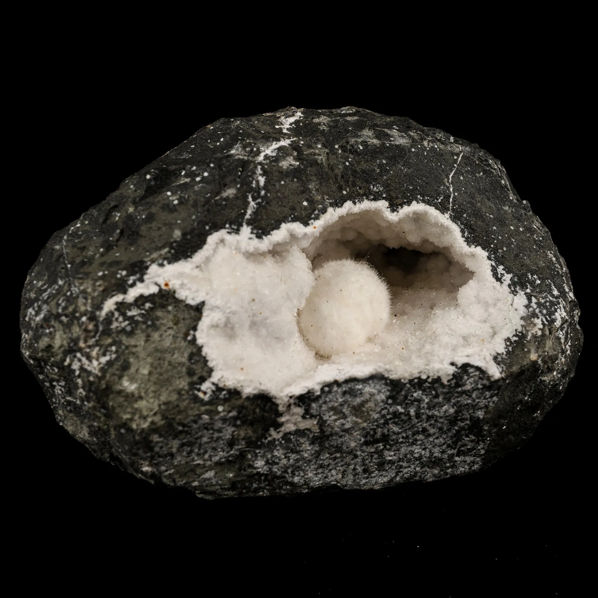 Okenite Big Puffballs Inside Chalcedony Geode Natural Mineral Specimen - image 3