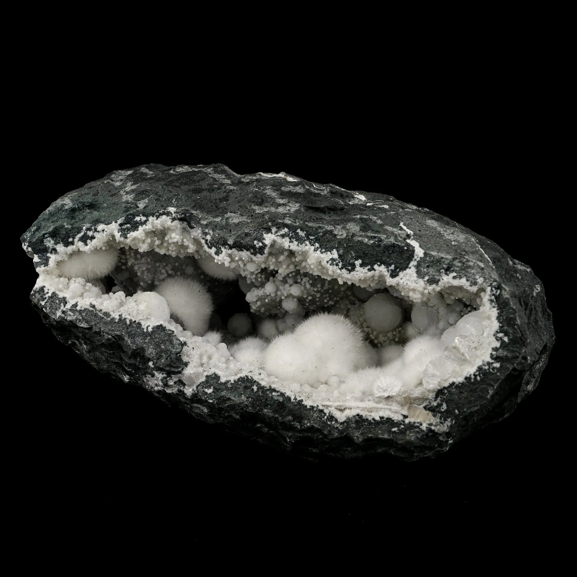Okenite Big Puffballs Inside Chalcedony Geode Natural Mineral Specimen - image 3