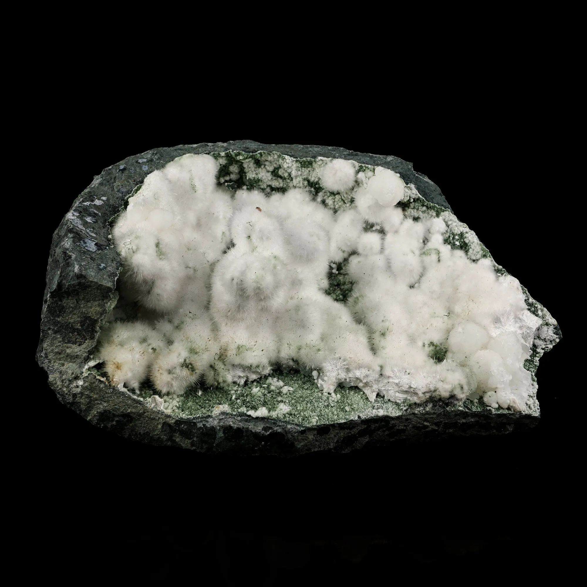 Okenite Big Puffballs Inside Chalcedony Geode Natural Mineral Specimen - image 1