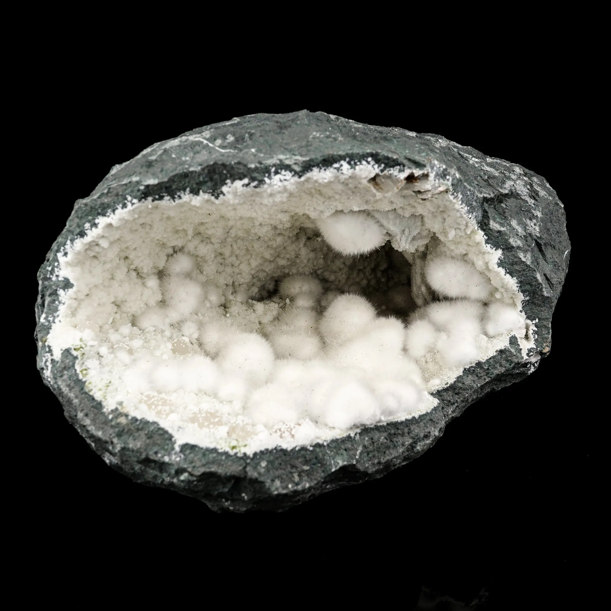 Okenite Big Puffballs Inside Chalcedony Geode Natural Mineral Specimen - image 3