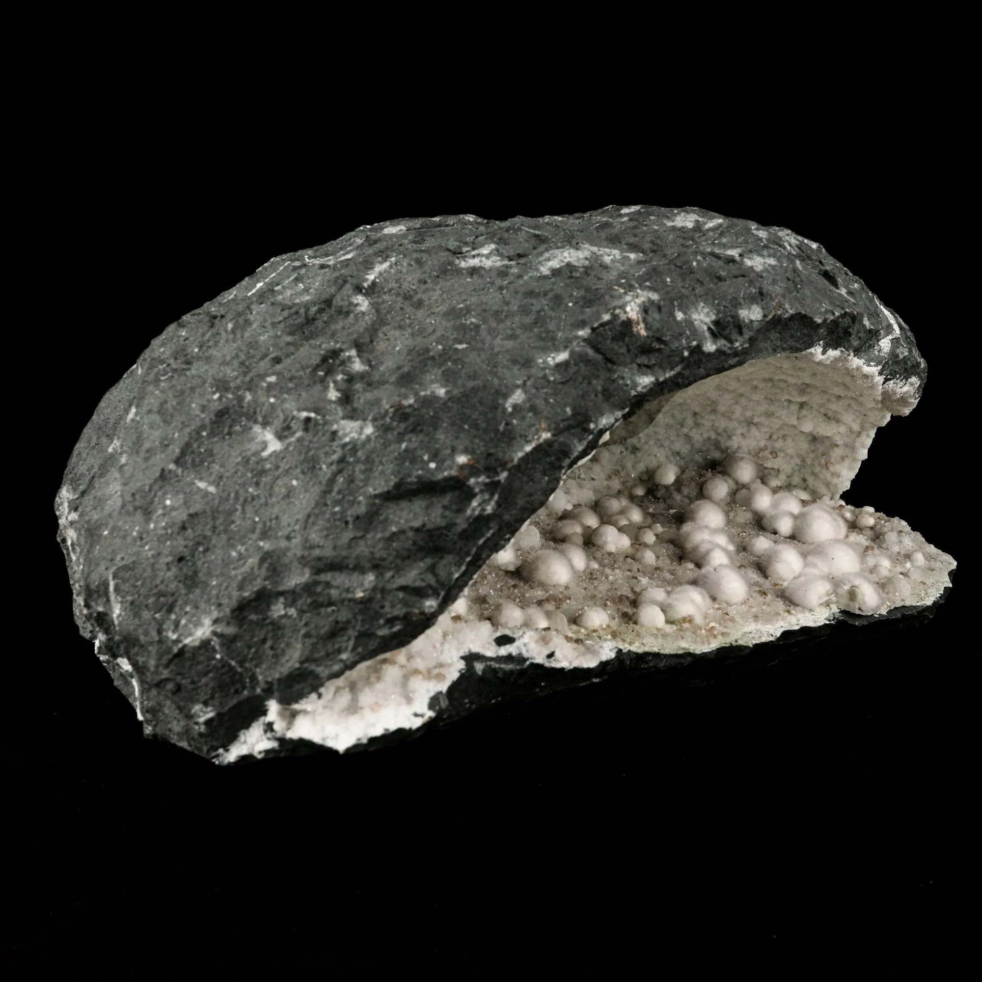 Okenite Big Puffballs Inside Chalcedony Geode Natural Mineral Specimen - image 2