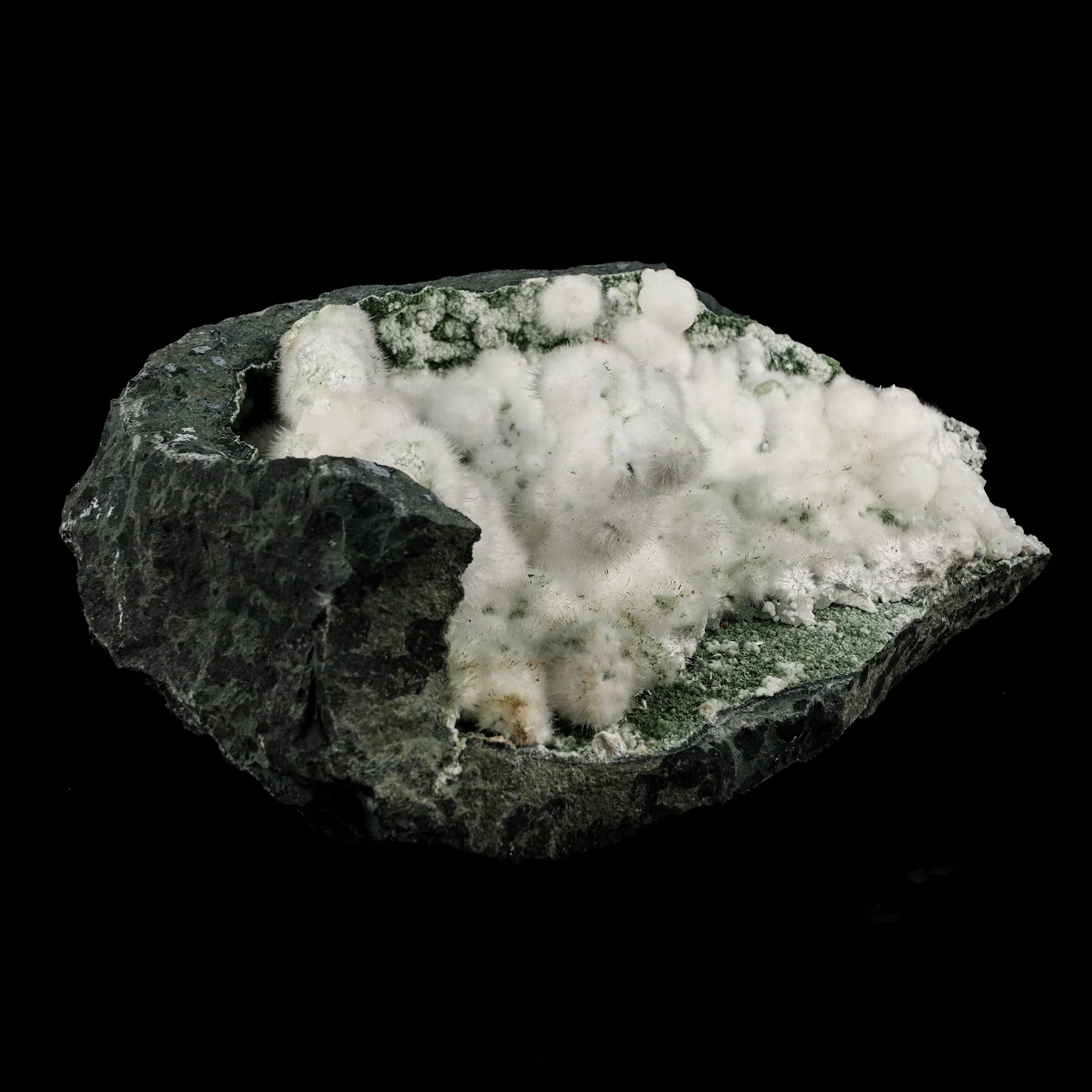 Okenite Big Puffballs Inside Chalcedony Geode Natural Mineral Specimen - image 2