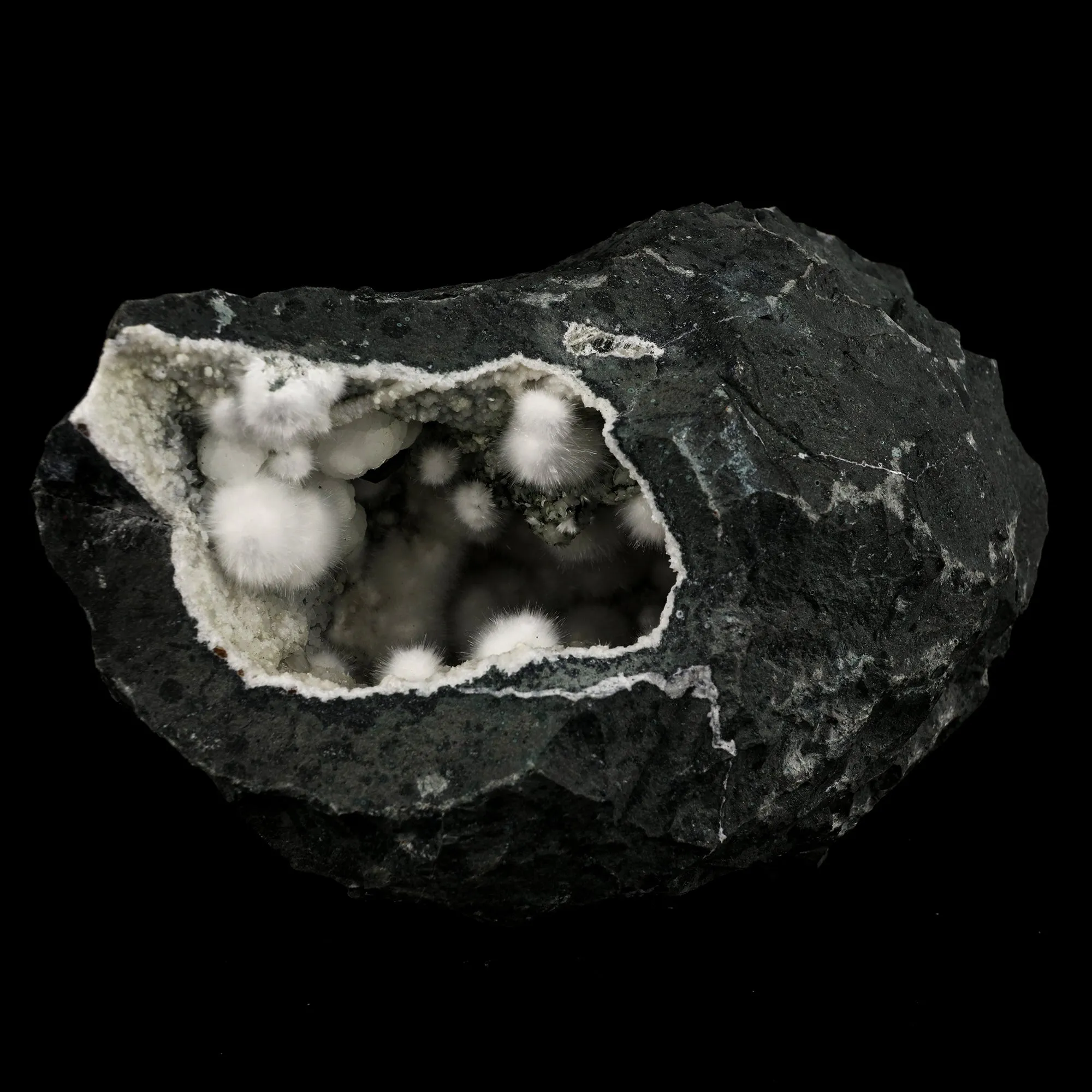 Okenite Big Puffballs Inside Chalcedony Geode Natural Mineral Specimen - image 3