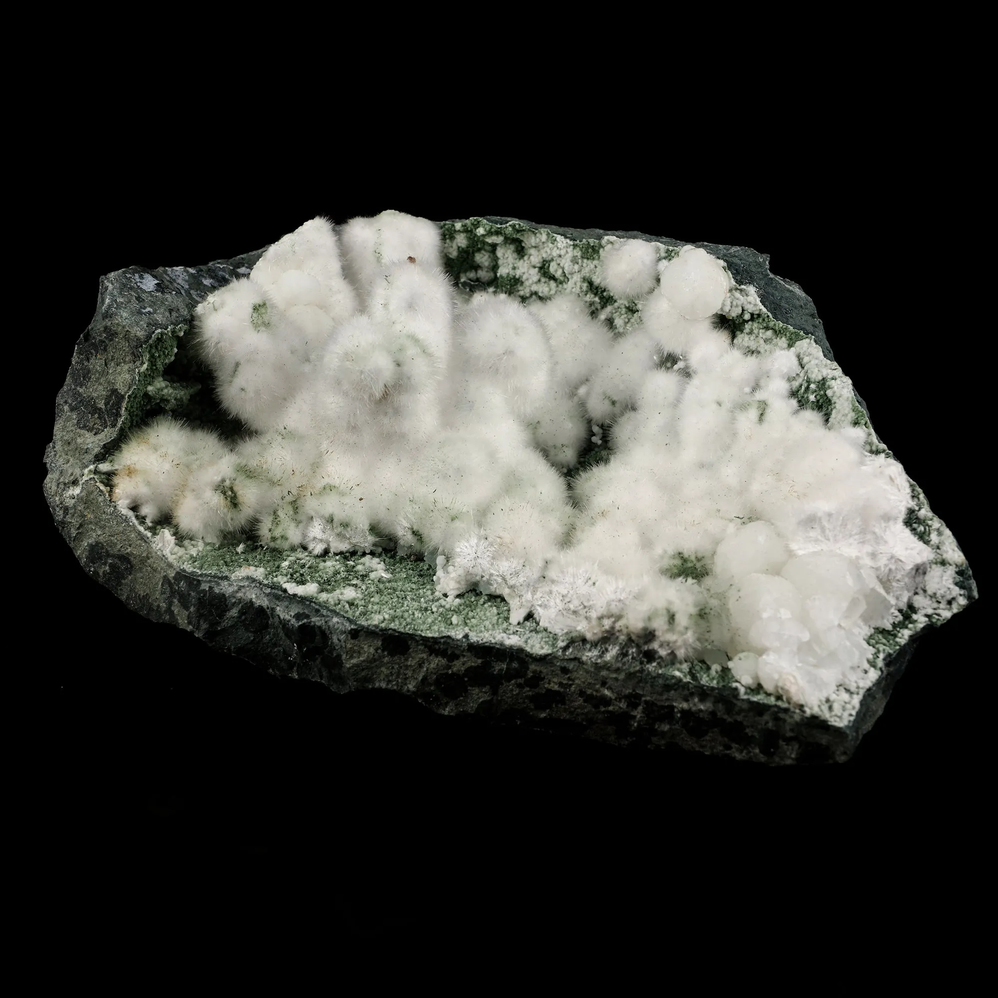 Okenite Big Puffballs Inside Chalcedony Geode Natural Mineral Specimen - image 3