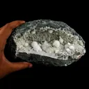 Okenite Big Puffballs Inside Chalcedony Geode Natural Mineral Specimen - image 5