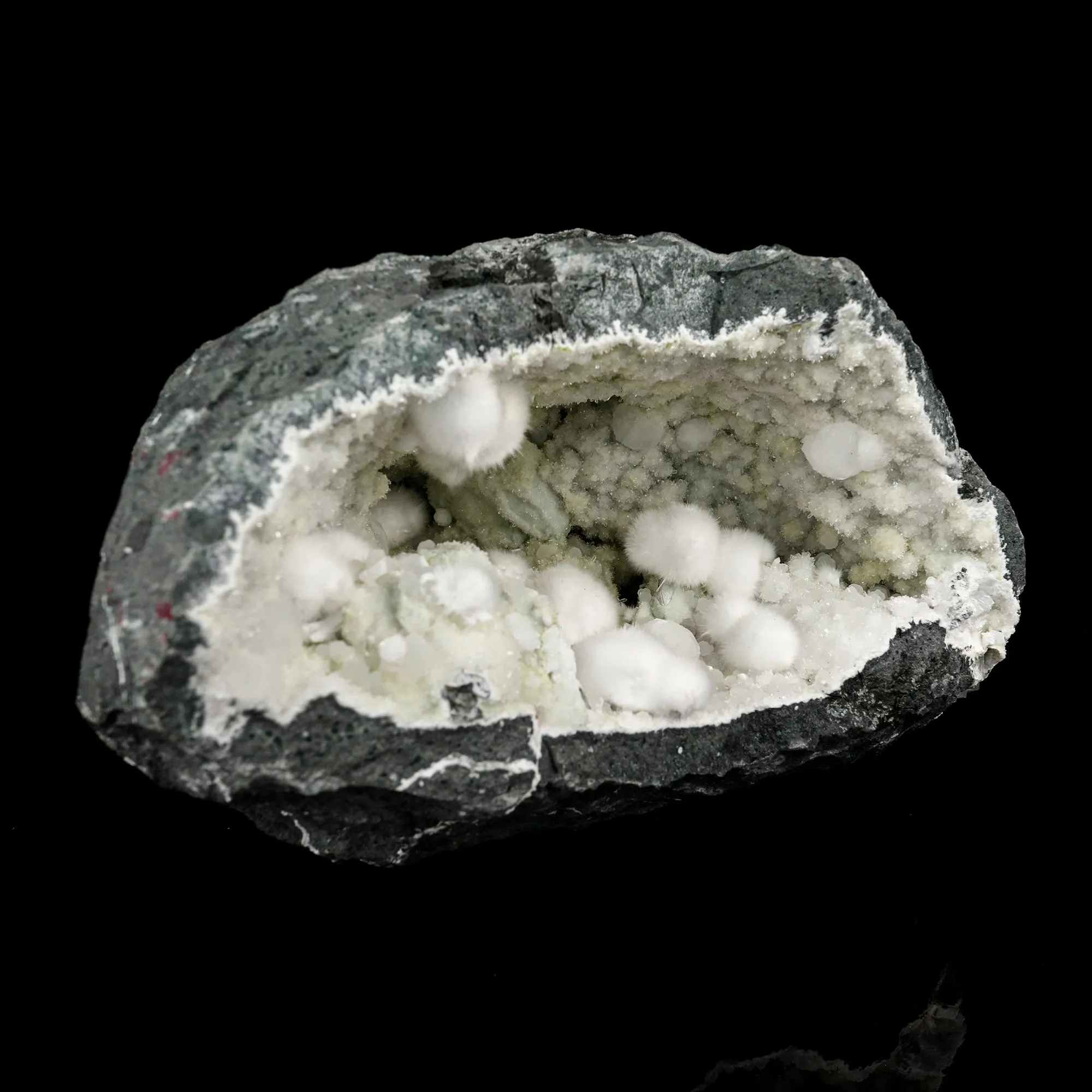 Okenite Big Puffballs Inside Chalcedony Geode Natural Mineral Specimen - image 3
