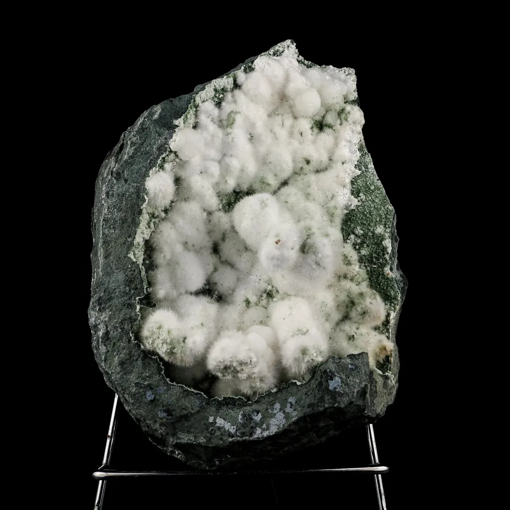 Okenite Big Puffballs Inside Chalcedony Geode Natural Mineral Specimen - image 5