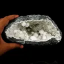 Okenite Big Puffballs Inside Chalcedony Geode Natural Mineral Specimen - image 5