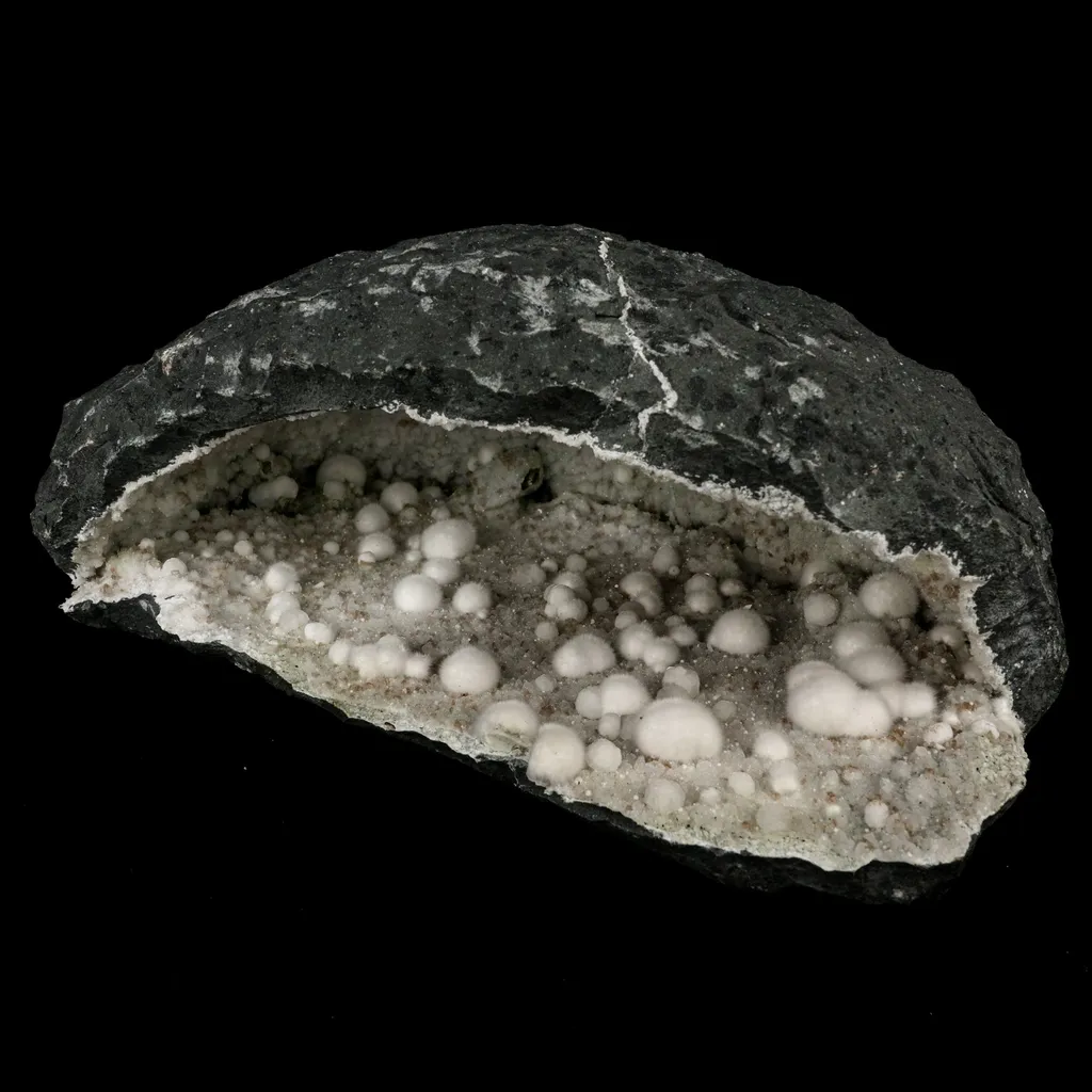Okenite Big Puffballs Inside Chalcedony Geode Natural Mineral Specimen - image 3
