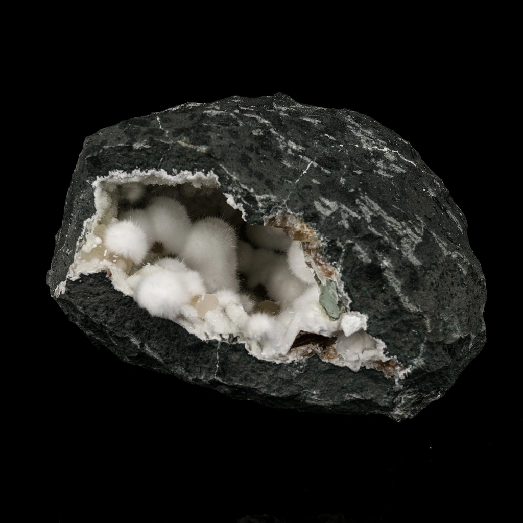 Okenite Big Puffballs Inside Geode Natural Mineral Specimen - image 3