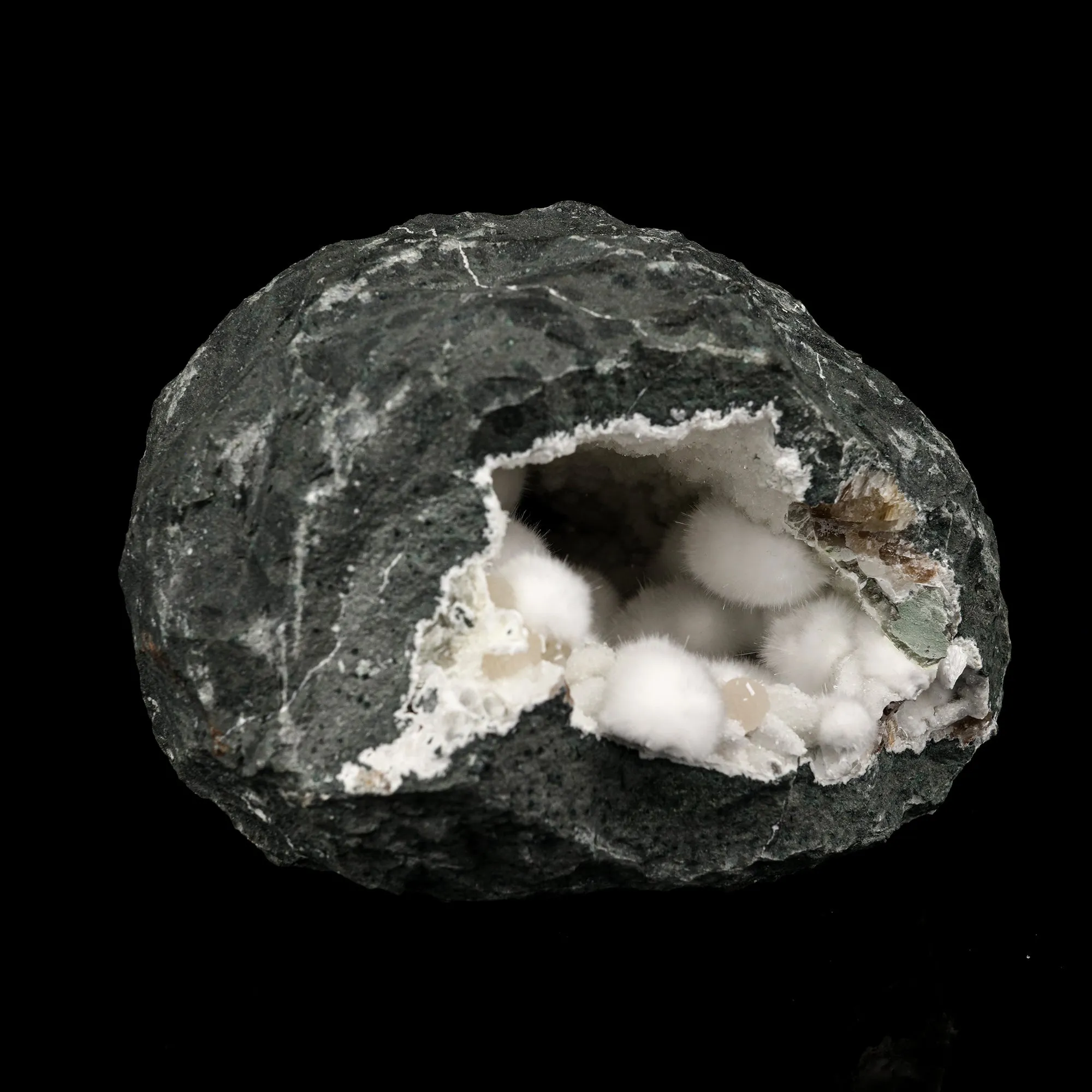 Okenite Big Puffballs Inside Geode Natural Mineral Specimen - image 4