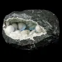 Okenite Big Puffballs Inside with Gyrolite inside Geode Natural Mineral Specimen - image 3