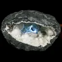 Okenite Big Puffballs Inside with Gyrolite inside Geode Natural Mineral Specimen - image 1