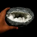 Okenite Big Puffballs Inside with Gyrolite inside Geode Natural Mineral Specimen - image 4