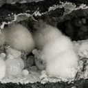 Okenite Big Puffballs with Gyrolite in Geode Natural Mineral Specimen - image 5