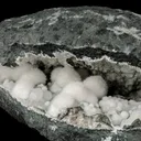 Okenite Big Puffballs with Gyrolite in Geode Natural Mineral Specimen - image 2