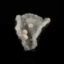 Okenite Puff Balls Inside MM Quartz Geode Natural Mineral Specimen - image 1