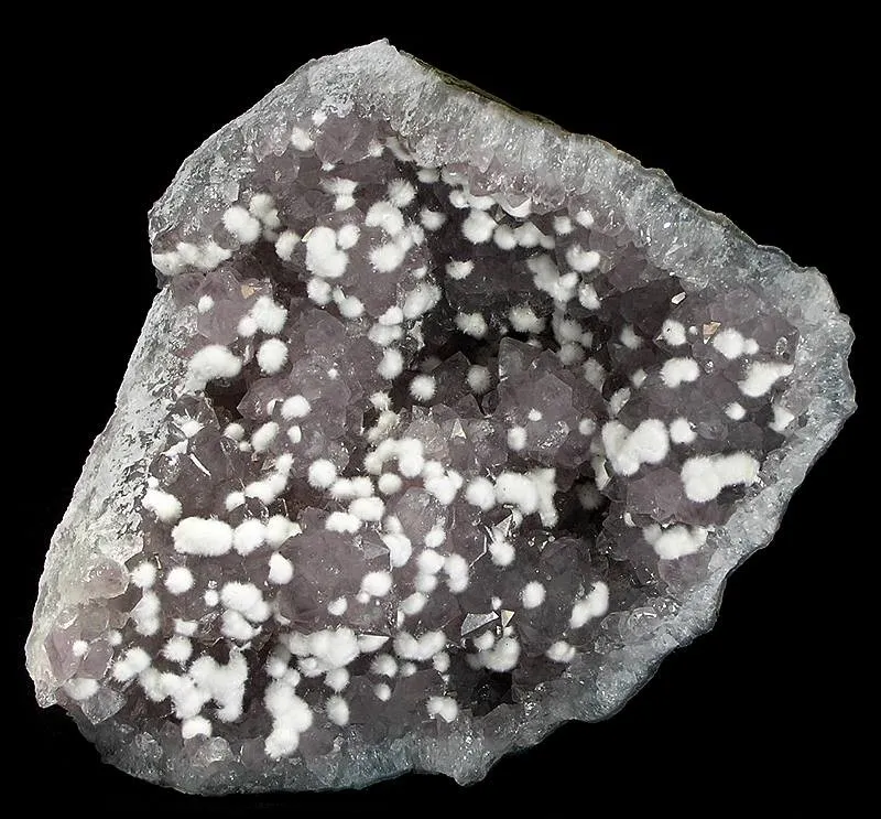 Okenite, Quartz (Var: Amethyst) - image 1
