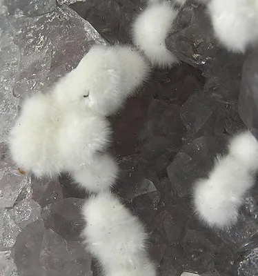 Okenite, Quartz (Var: Amethyst) - image 2