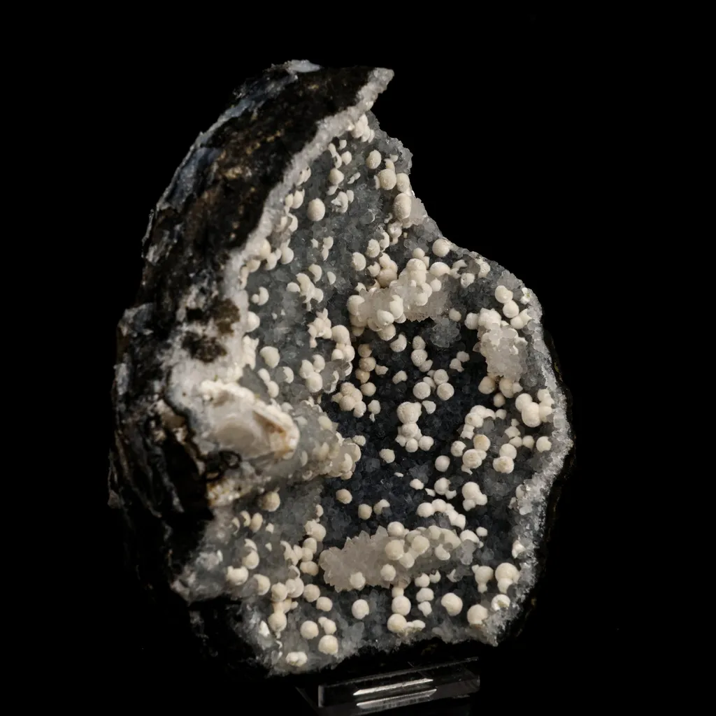 Okenite Small Puffballs on MM Quartz Natural Mineral Specimen - image 3