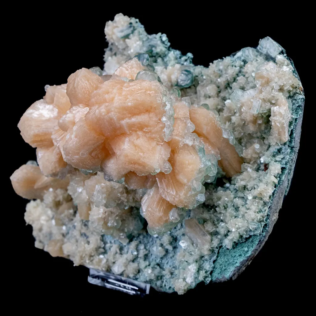 One time find of bright orange crystals with Unusual growth of Green Marshy Apophyllite - - image 2