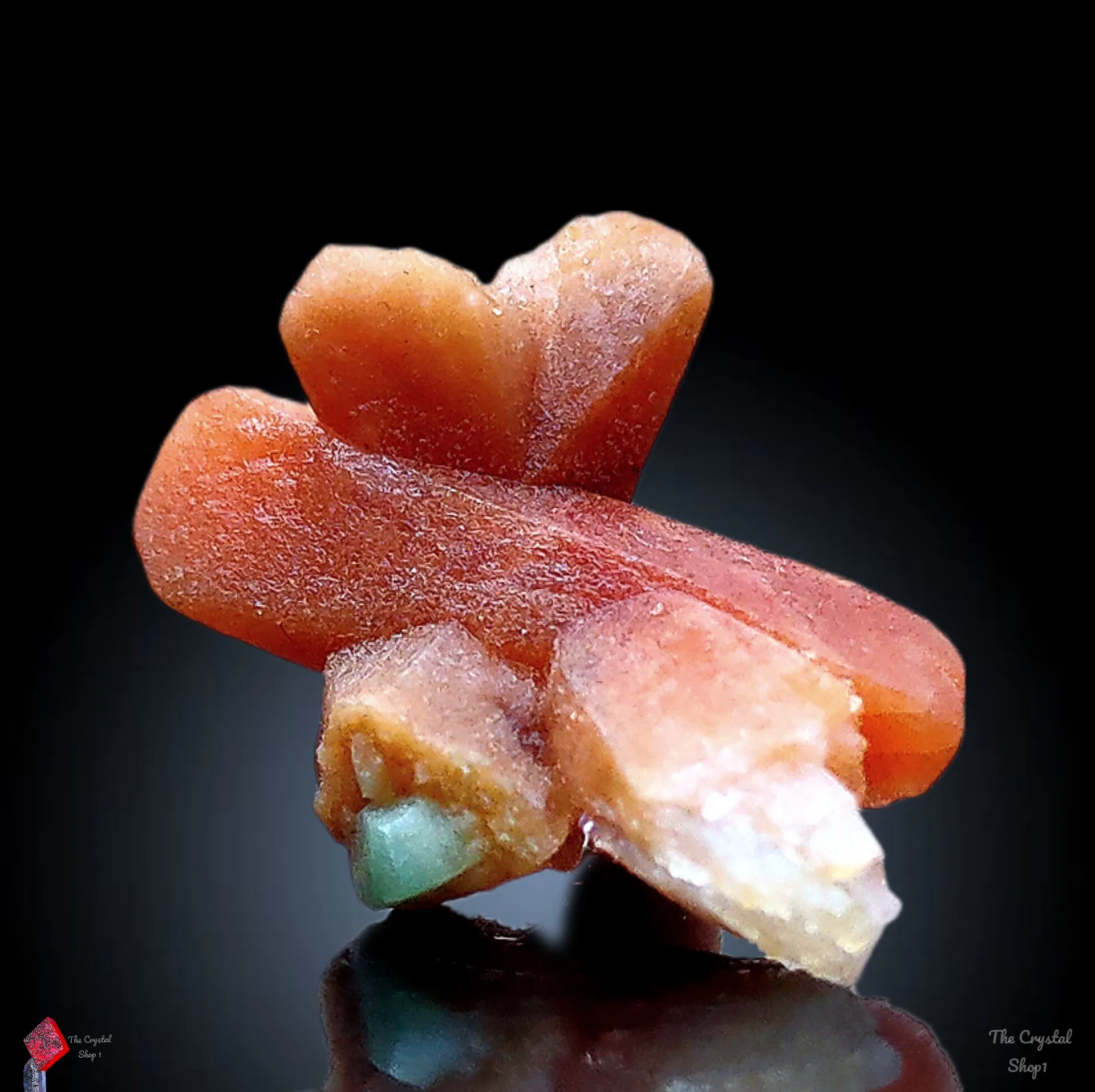 Orange Calcite and Green Calcite Natural Mineral specimenu - image 8