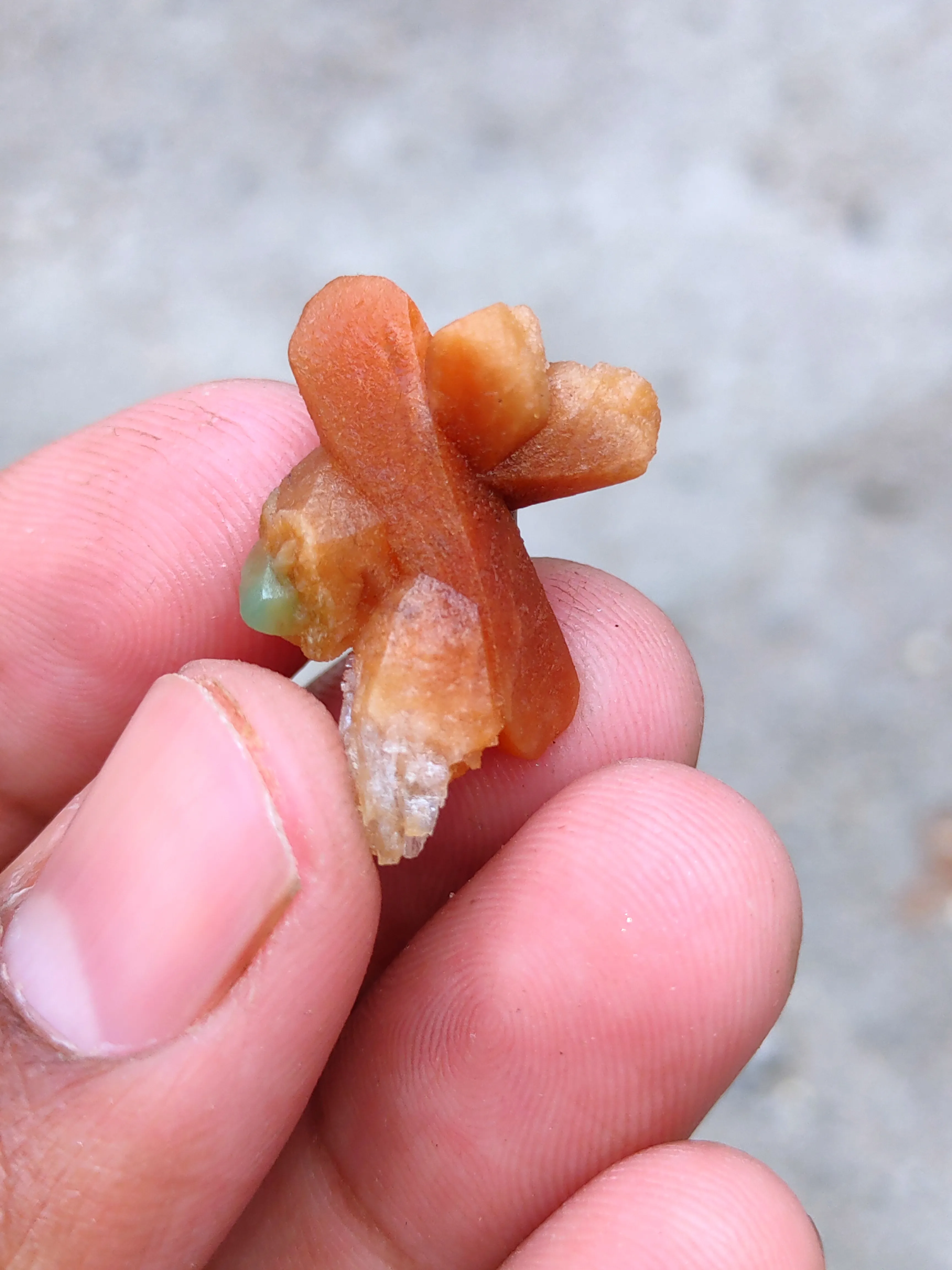 Orange Calcite and Green Calcite Natural Mineral specimenu - image 4