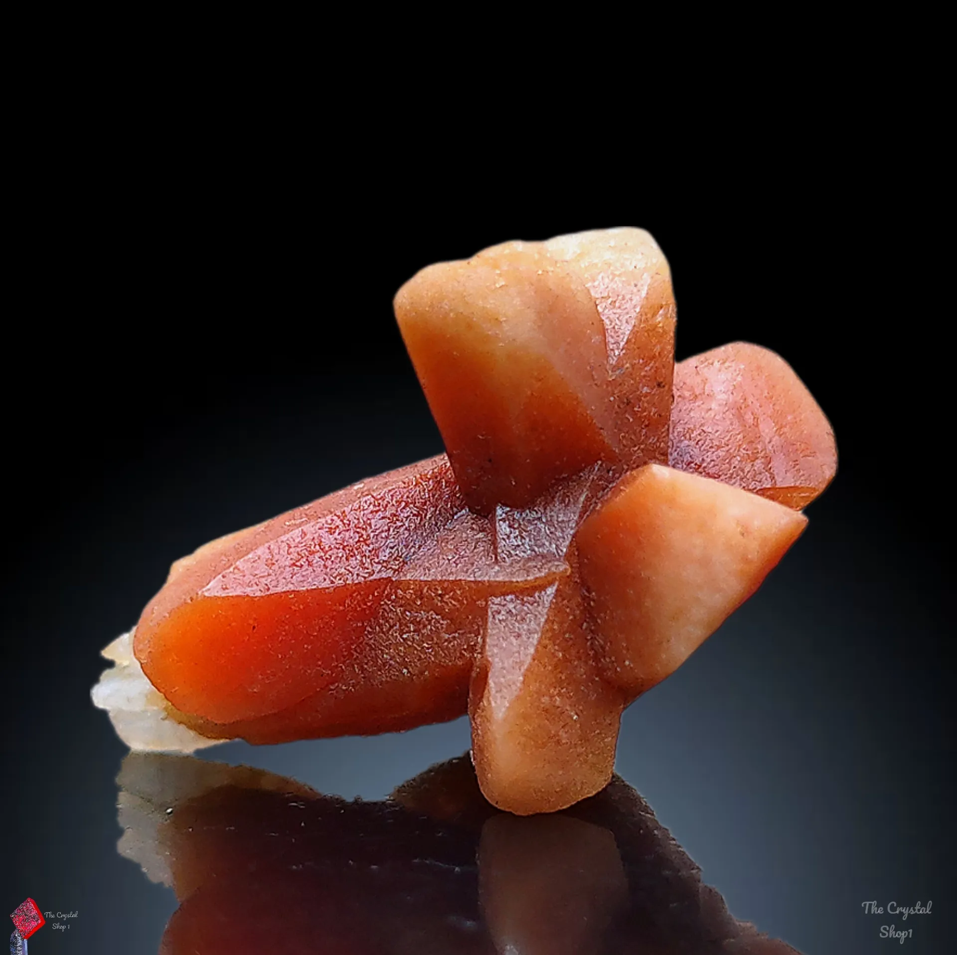 Orange Calcite and Green Calcite Natural Mineral specimenu - image 2