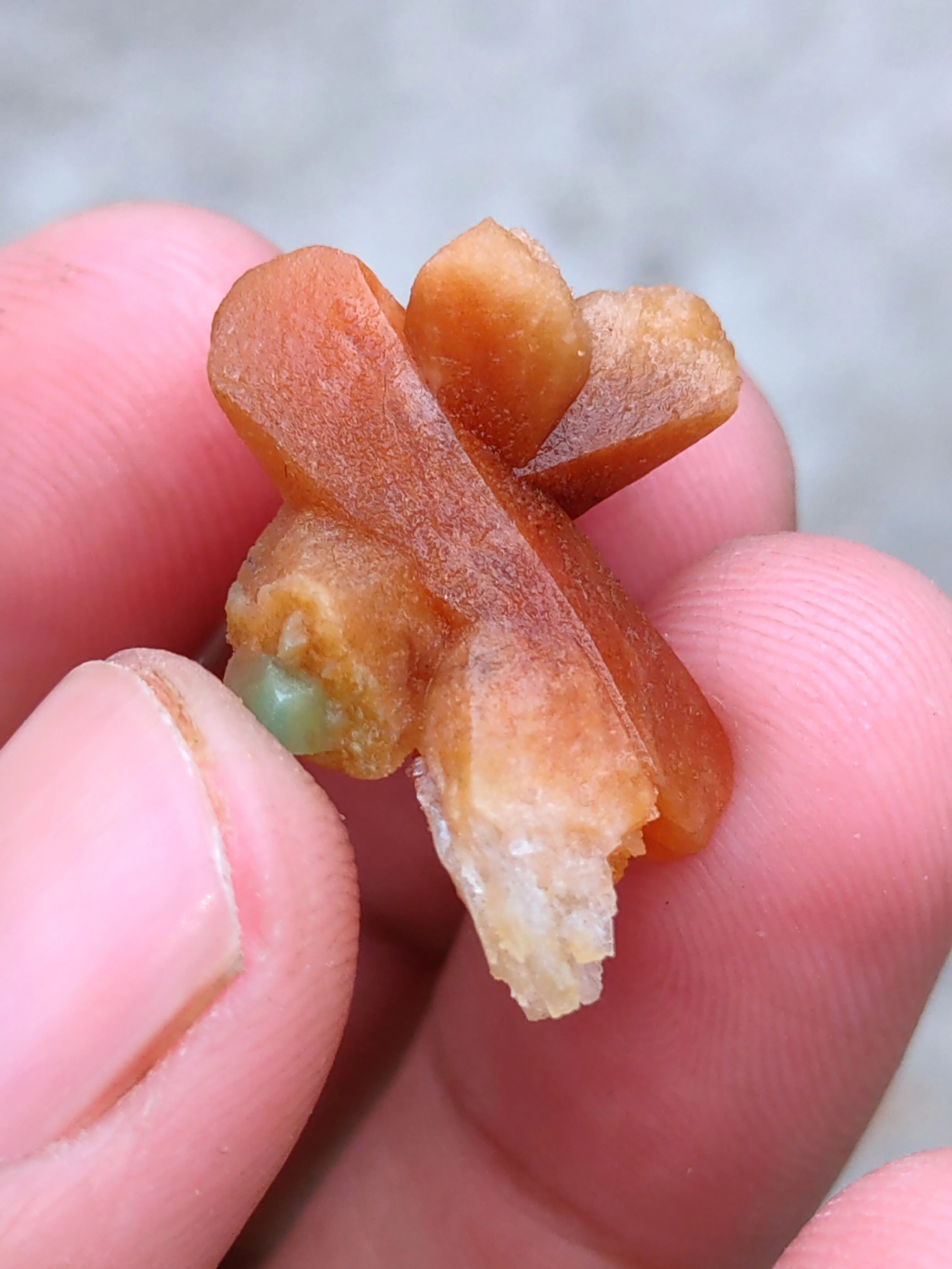 Orange Calcite and Green Calcite Natural Mineral specimenu - image 5