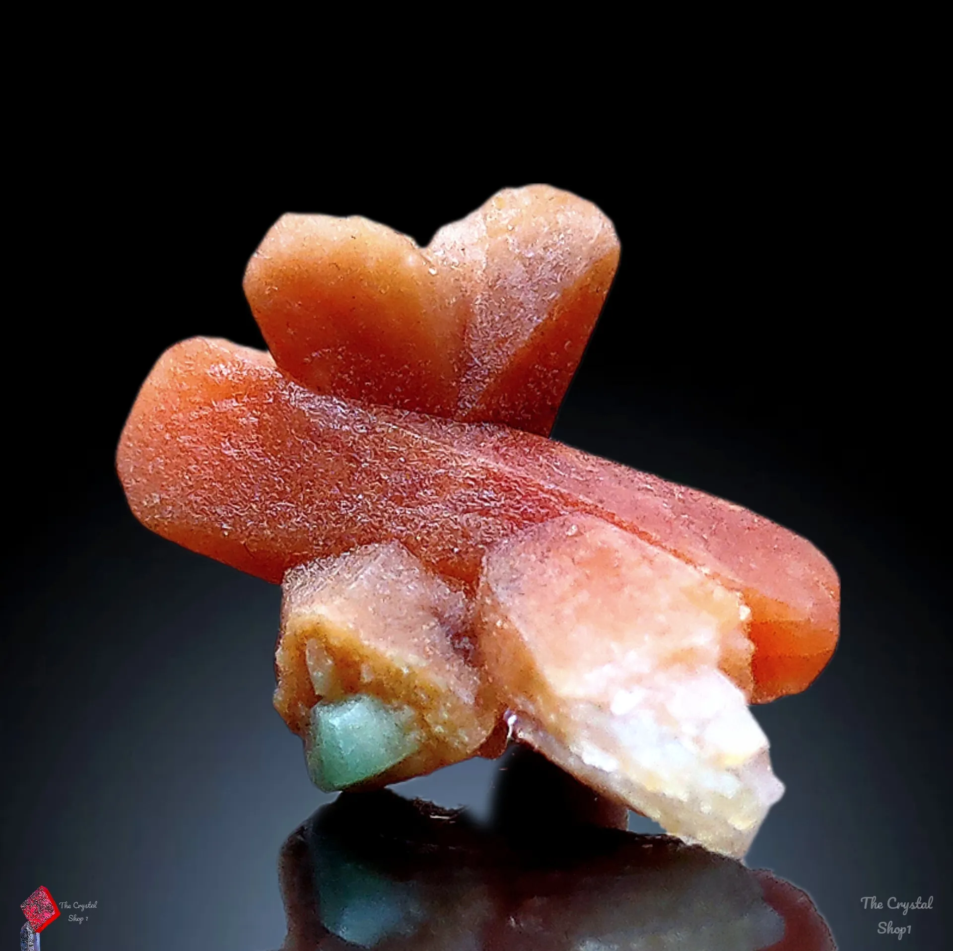 Orange Calcite and Green Calcite Natural Mineral specimenu - image 1