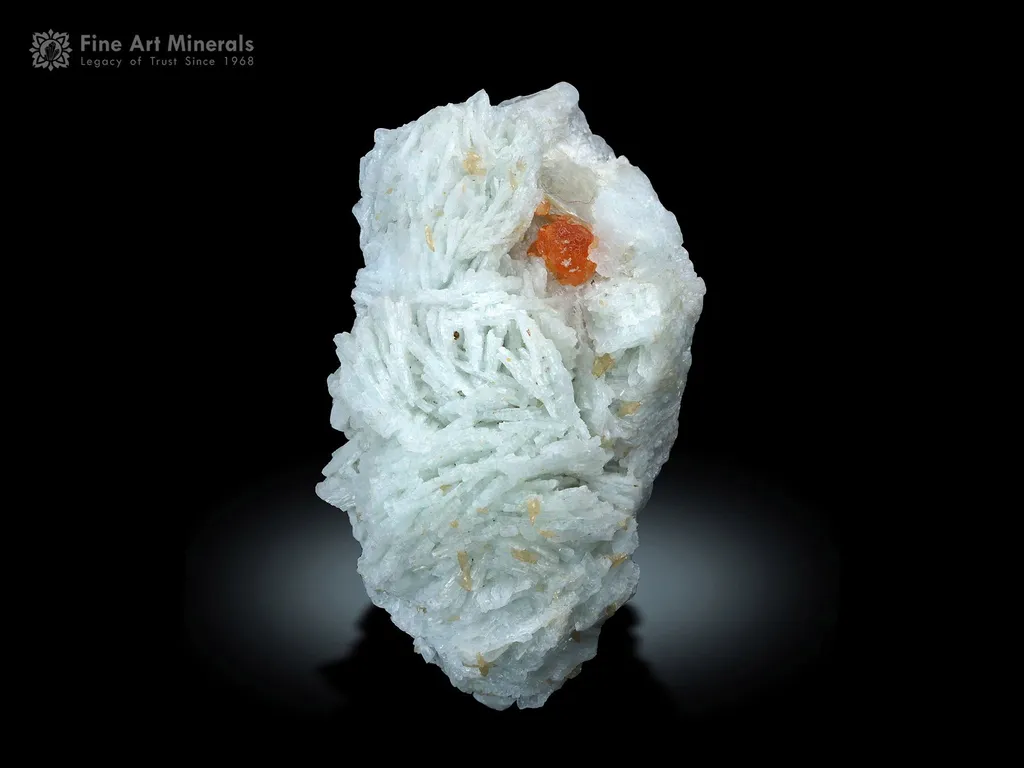 Orange Garnet on Cleavelandite from Afghanistan image