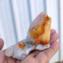 Orange Hematite on Coated Calcite with Druzy Quartz - image 3