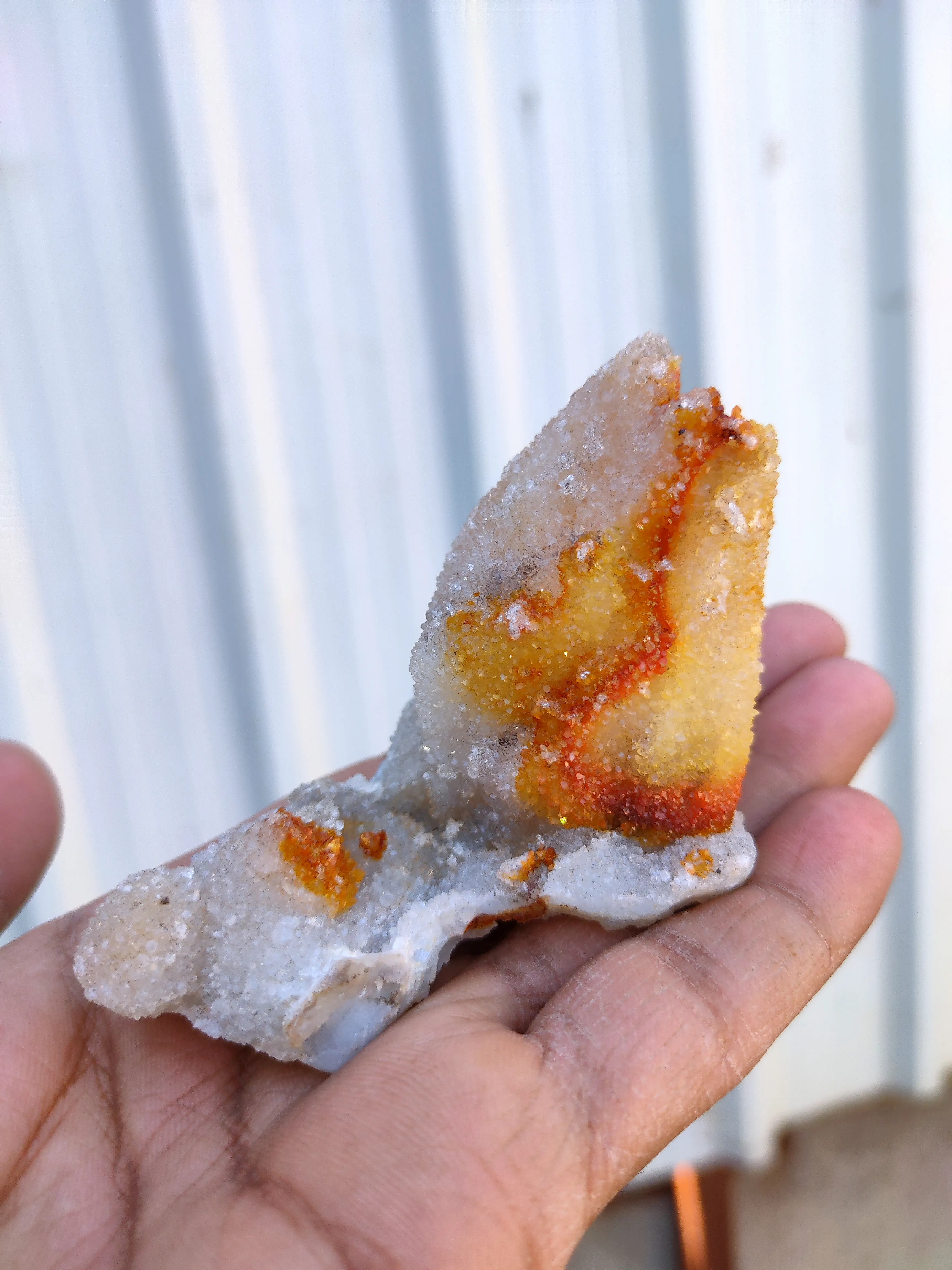 Orange Hematite on Coated Calcite with Druzy Quartz - image 3