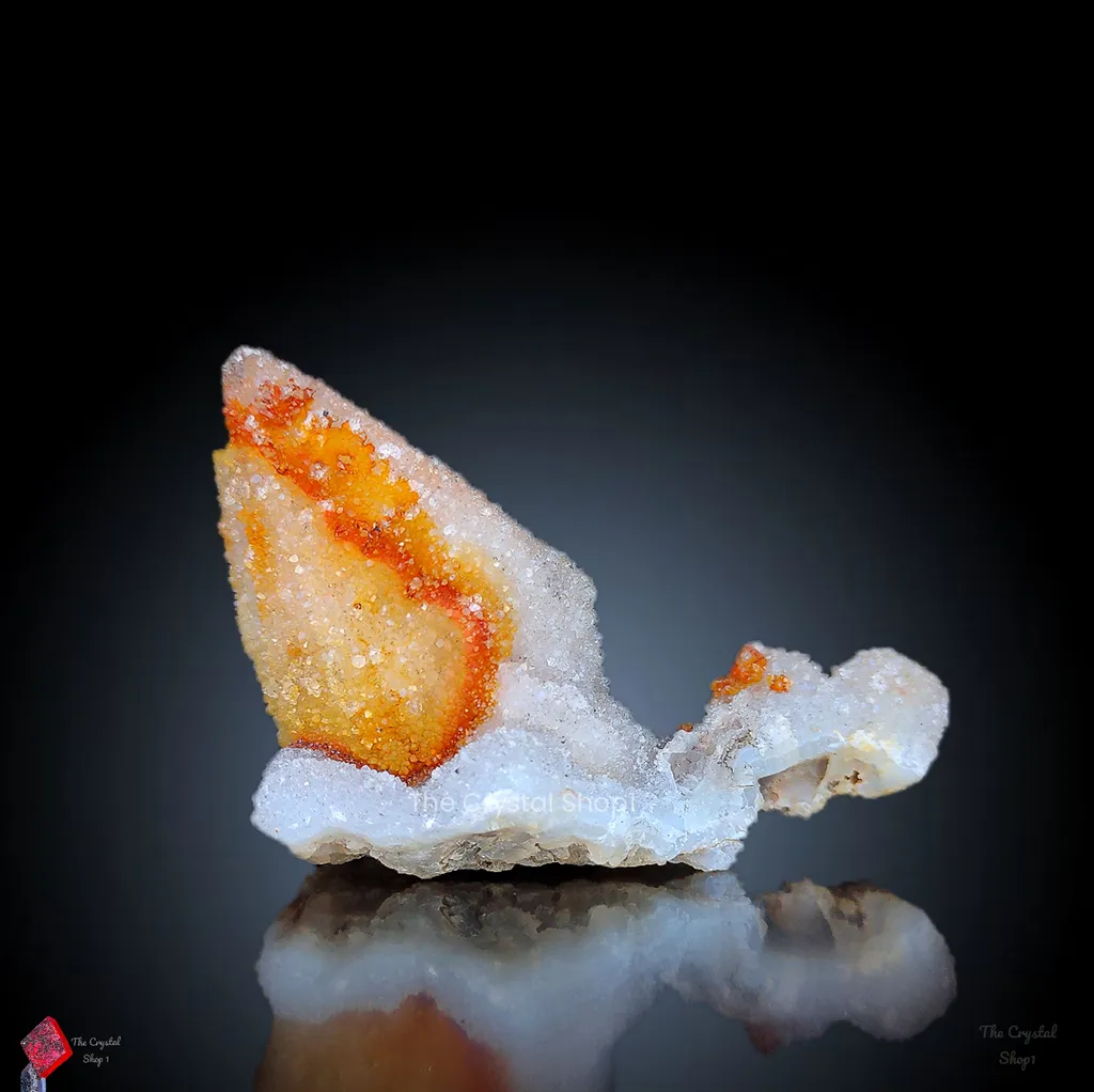 Orange Hematite on Coated Calcite with Druzy Quartz image