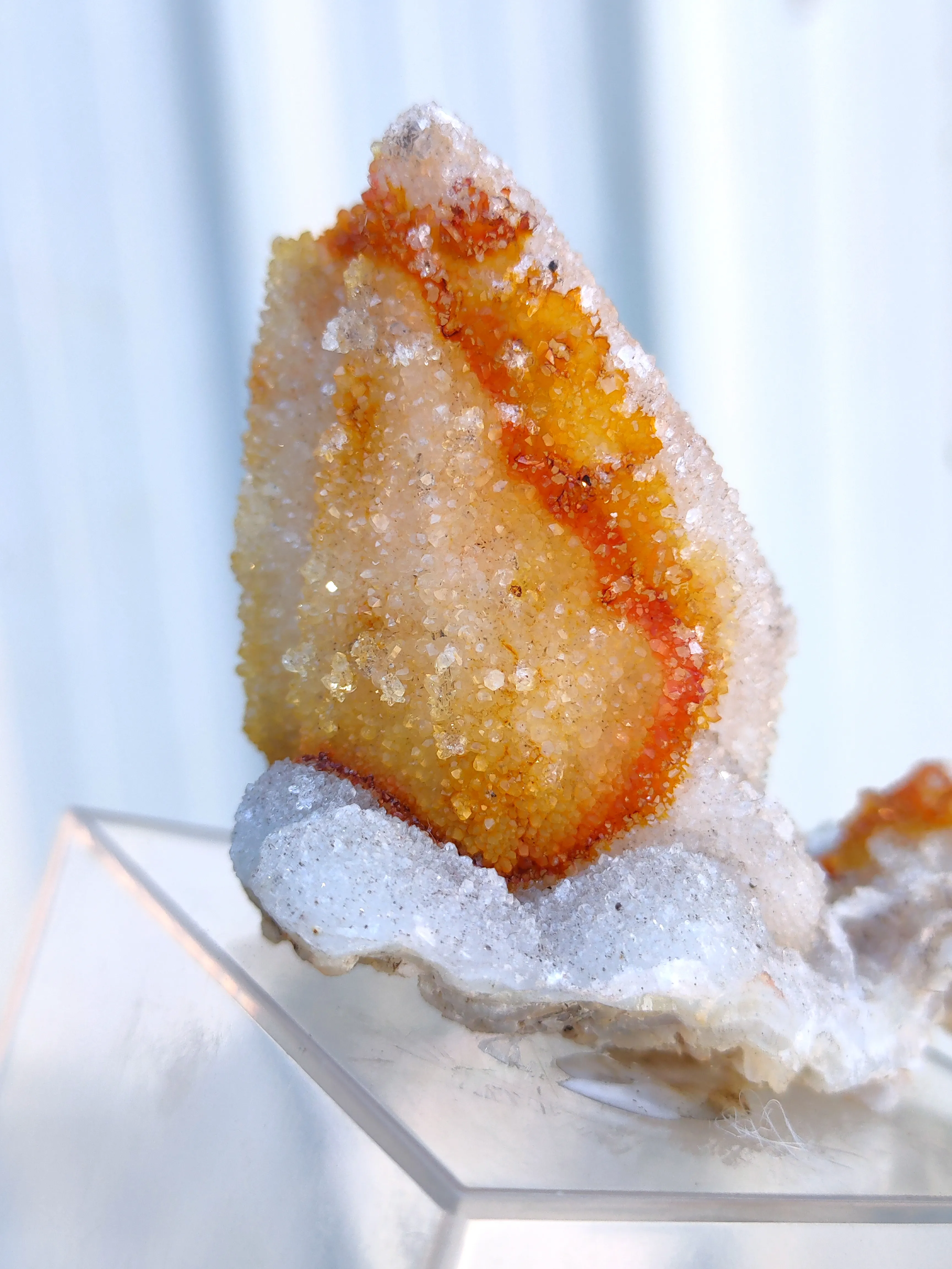 Orange Hematite on Coated Calcite with Druzy Quartz - image 5