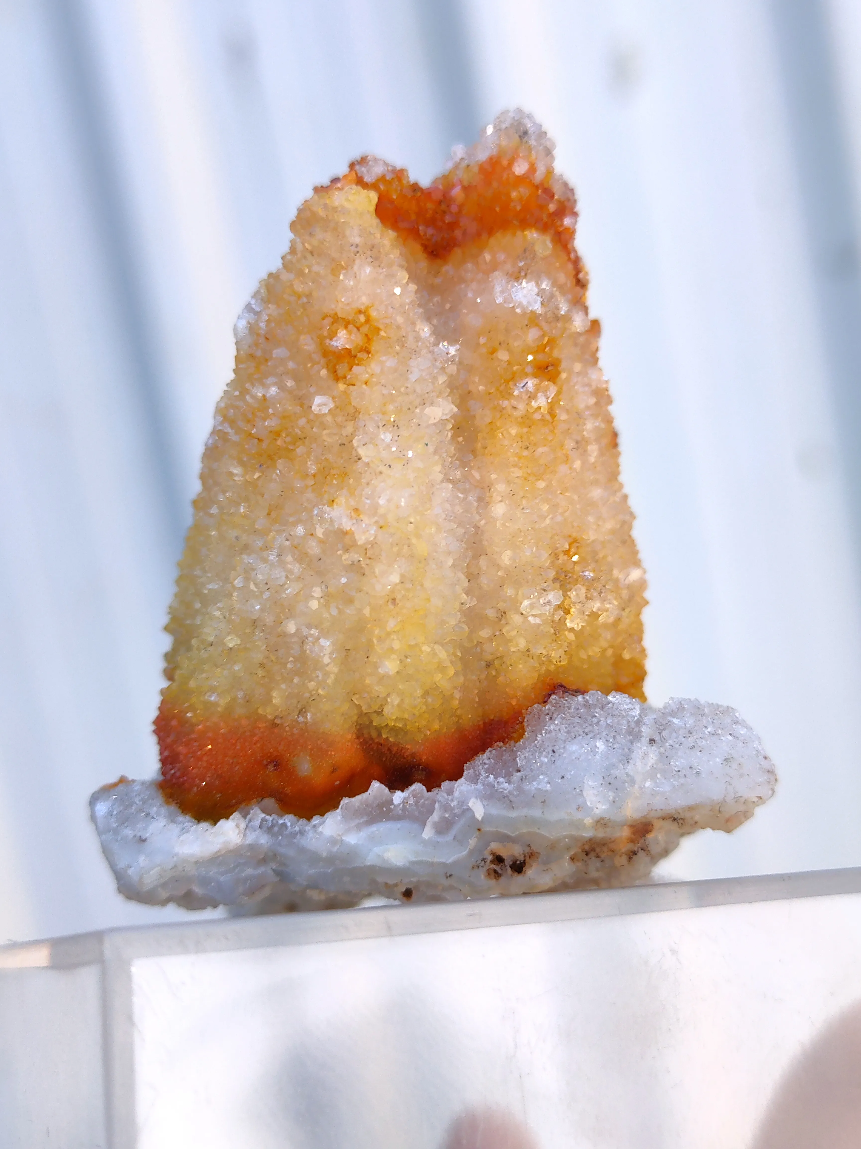 Orange Hematite on Coated Calcite with Druzy Quartz - image 6
