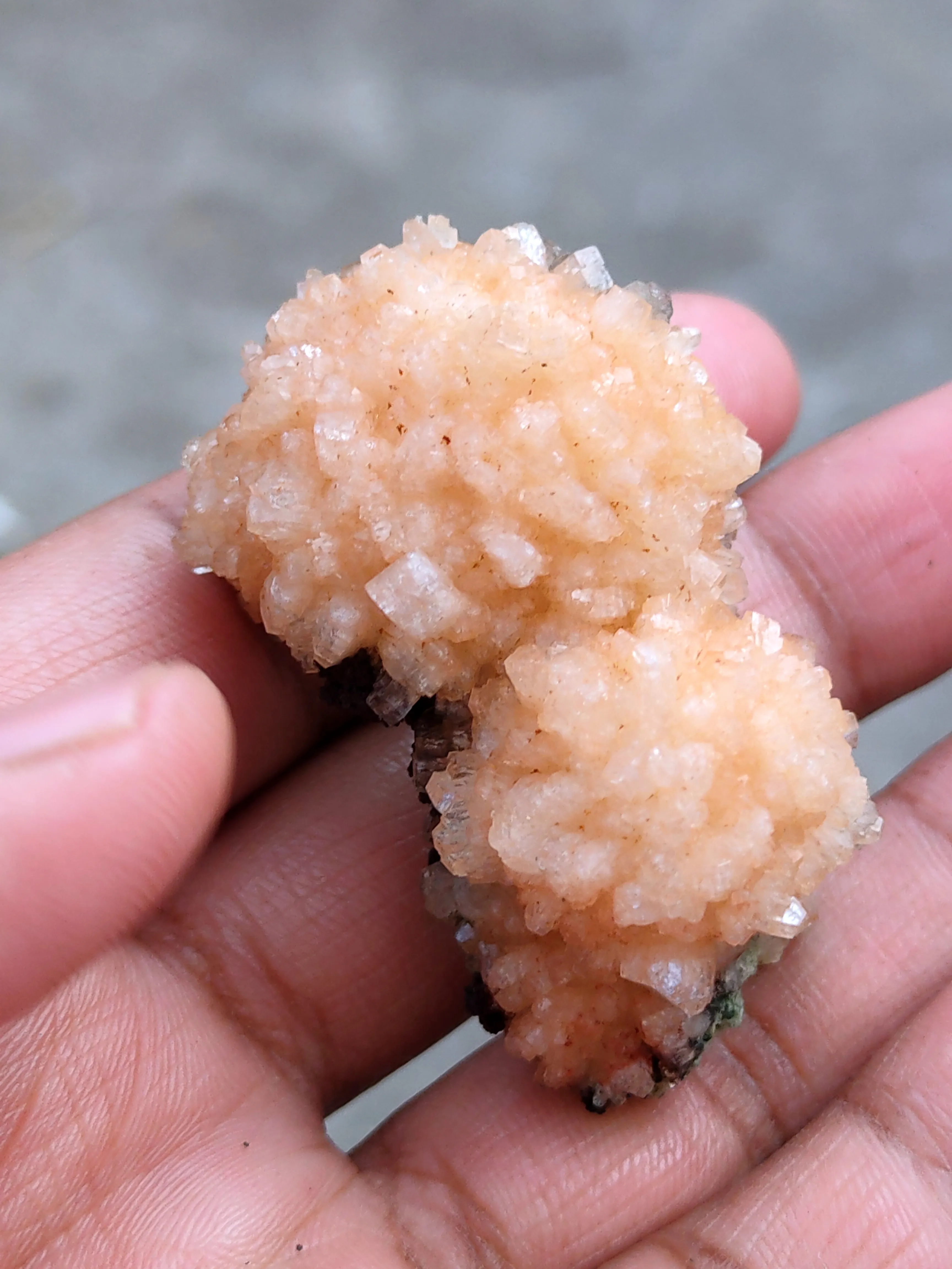 Orange Heulandite Ball with Chalcedony - image 3