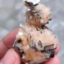 Orange Heulandite Ball with Chalcedony - image 2