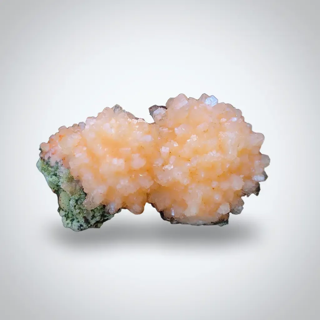 Orange Heulandite Ball with Chalcedony - image 1