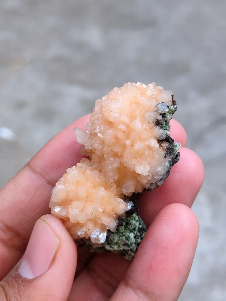 Orange Heulandite Ball with Chalcedony - image 6