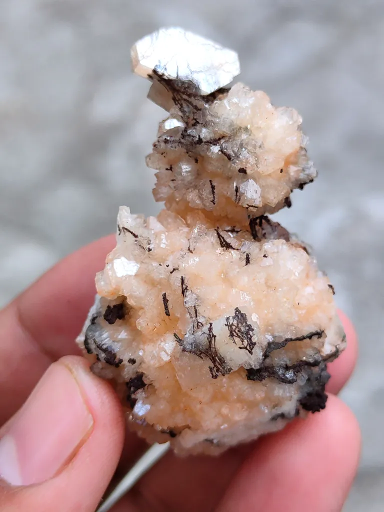 Orange Heulandite Ball with Chalcedony - image 6