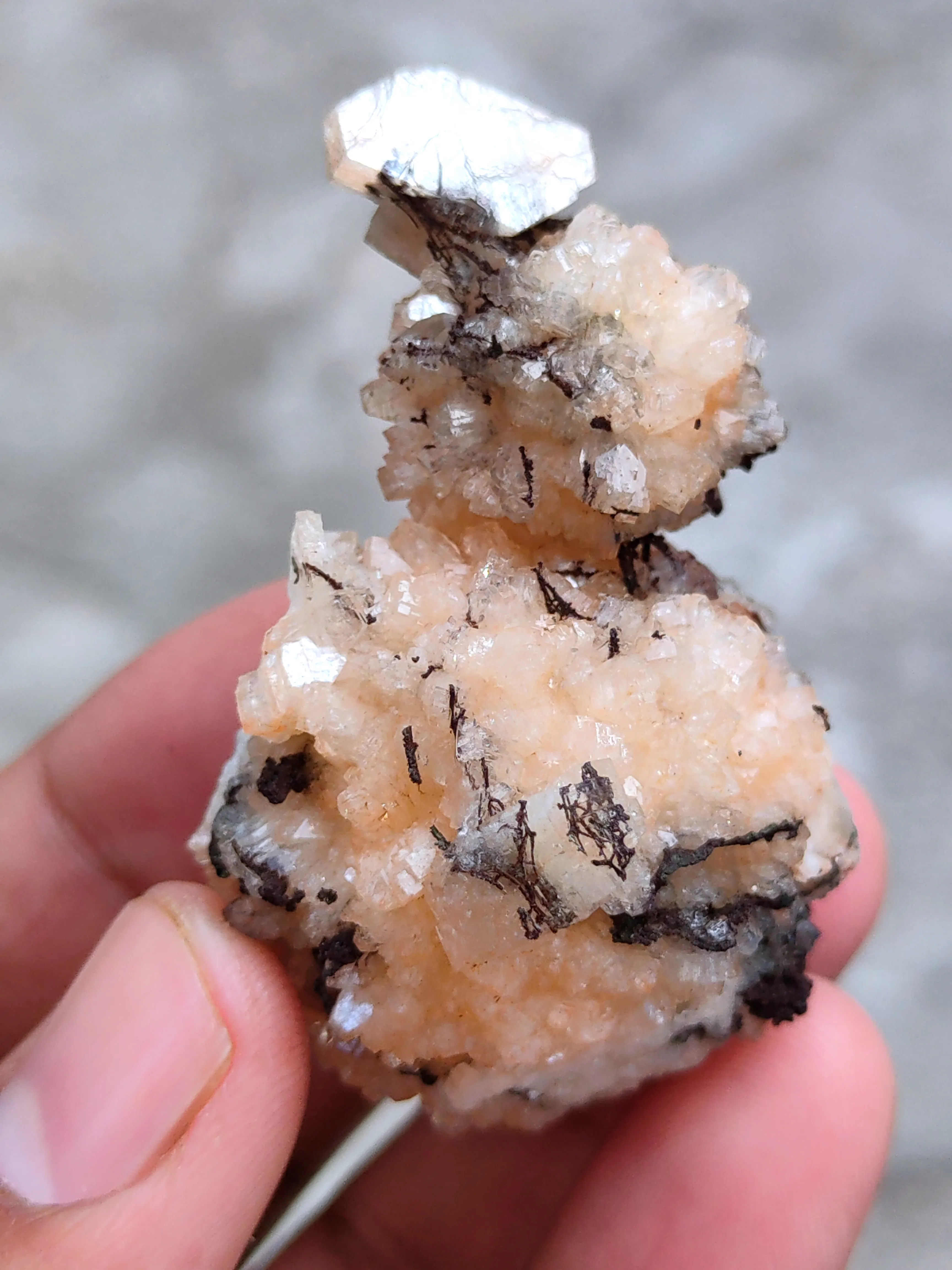 Orange Heulandite Ball with Chalcedony - image 6