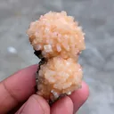 Orange Heulandite Ball with Chalcedony - image 2