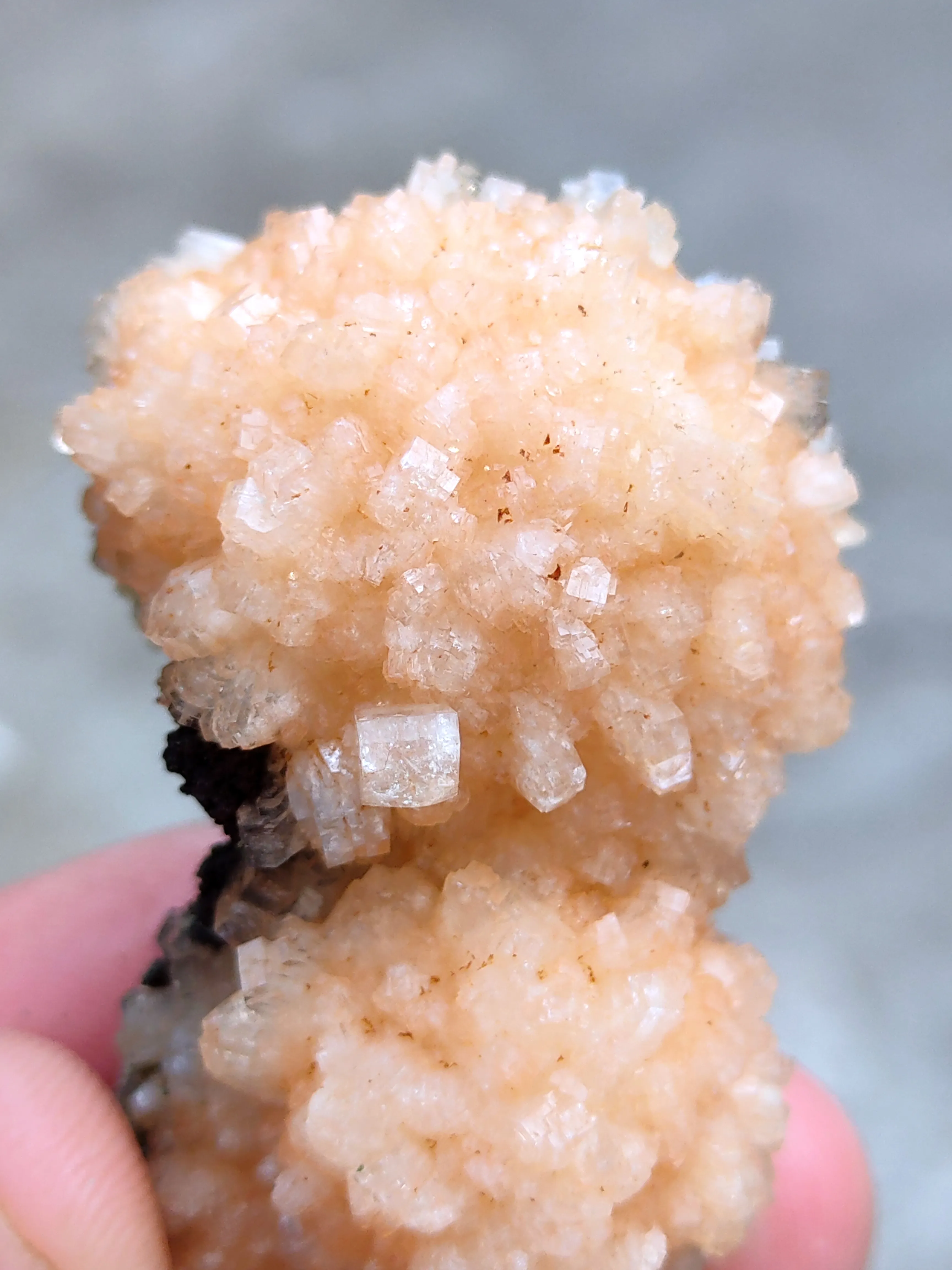 Orange Heulandite Ball with Chalcedony - image 4