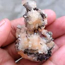 Orange Heulandite Ball with Chalcedony - image 4