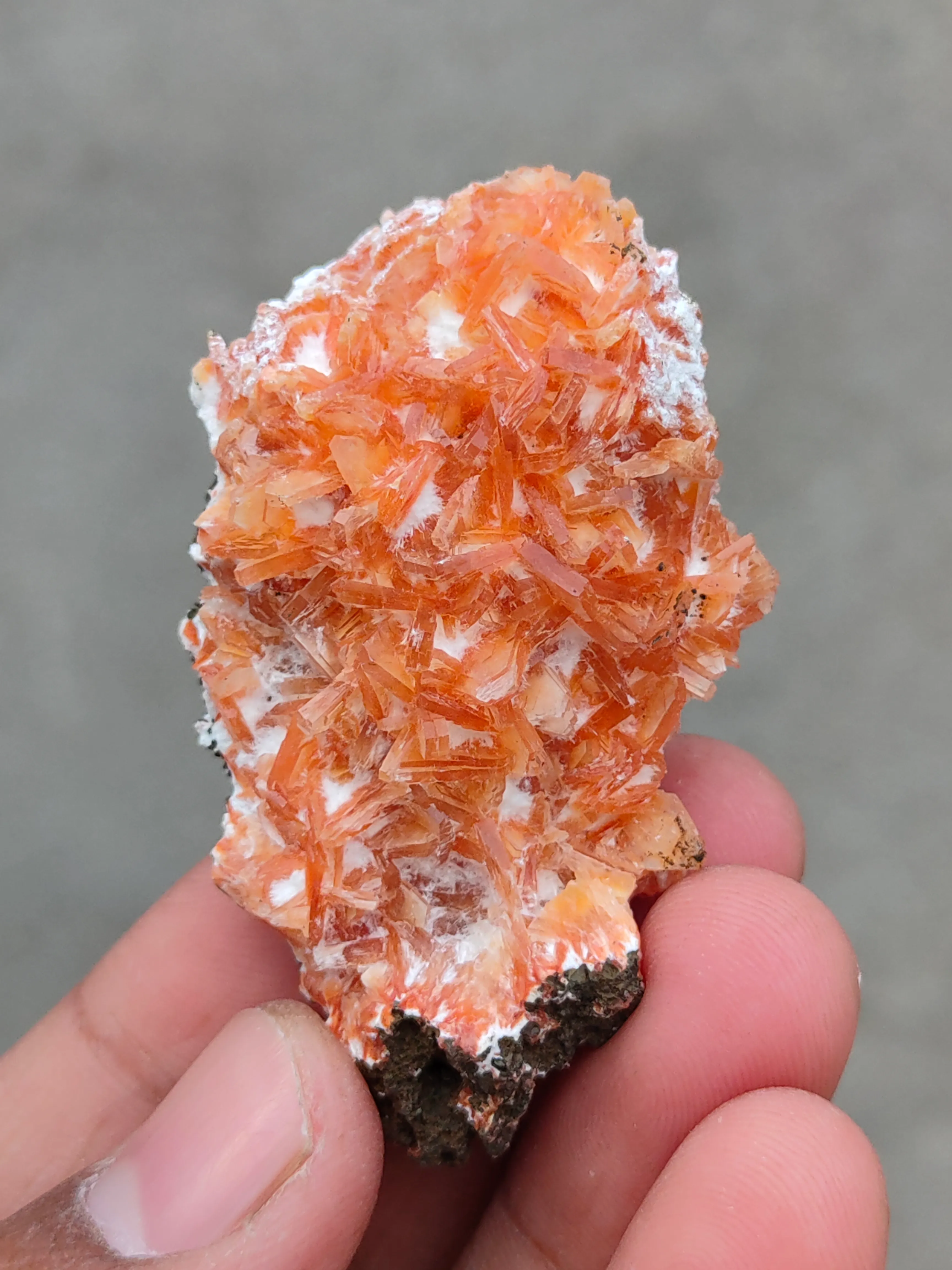 Orange Heulendite On Okenite - image 7
